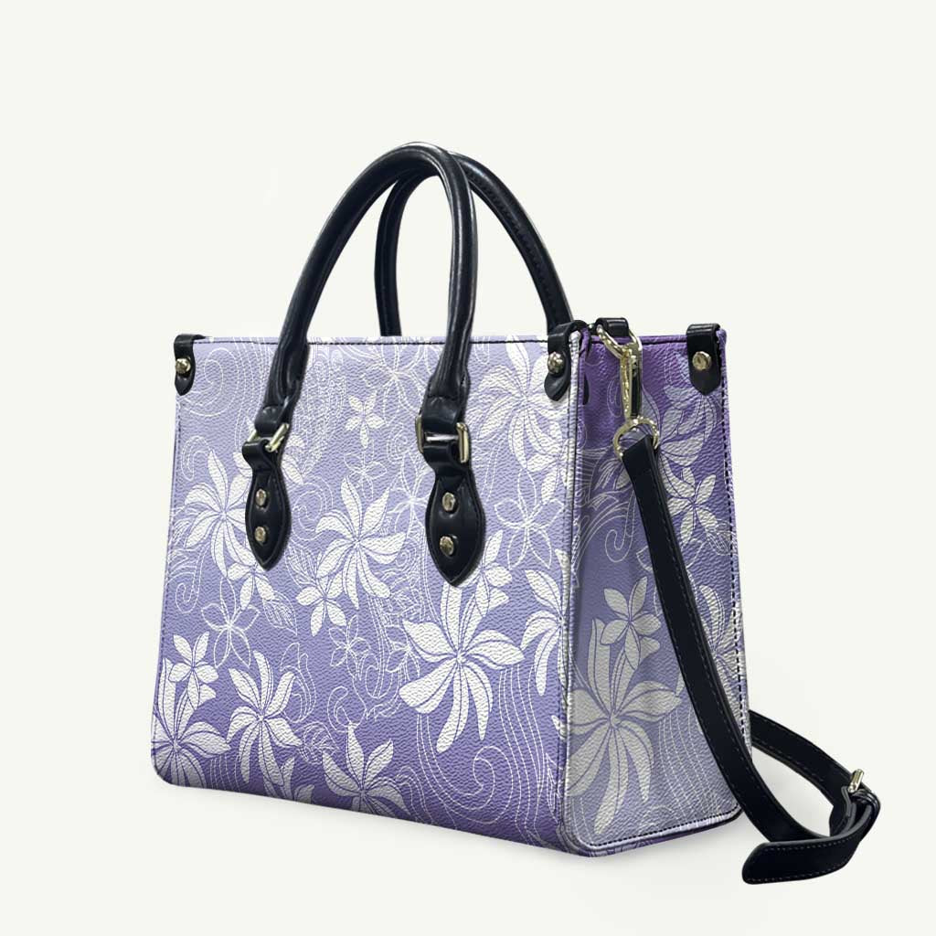 Tiare Tahiti Leather Bag Purple Polynesia Motifs LT05 Purple - Polynesian Pride