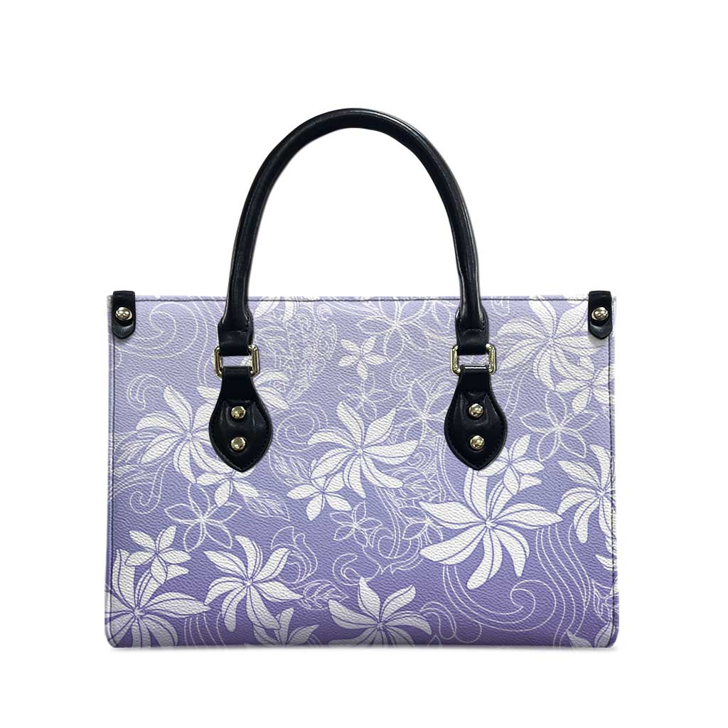 Tiare Tahiti Leather Bag Purple Polynesia Motifs LT05 - Polynesian Pride