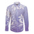 Tiare Tahiti Long Sleeve Button Shirt Purple Polynesia Motifs - Polynesian Pride