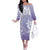 Tiare Tahiti Off The Shoulder Long Sleeve Dress Purple Polynesia Motifs - Polynesian Pride