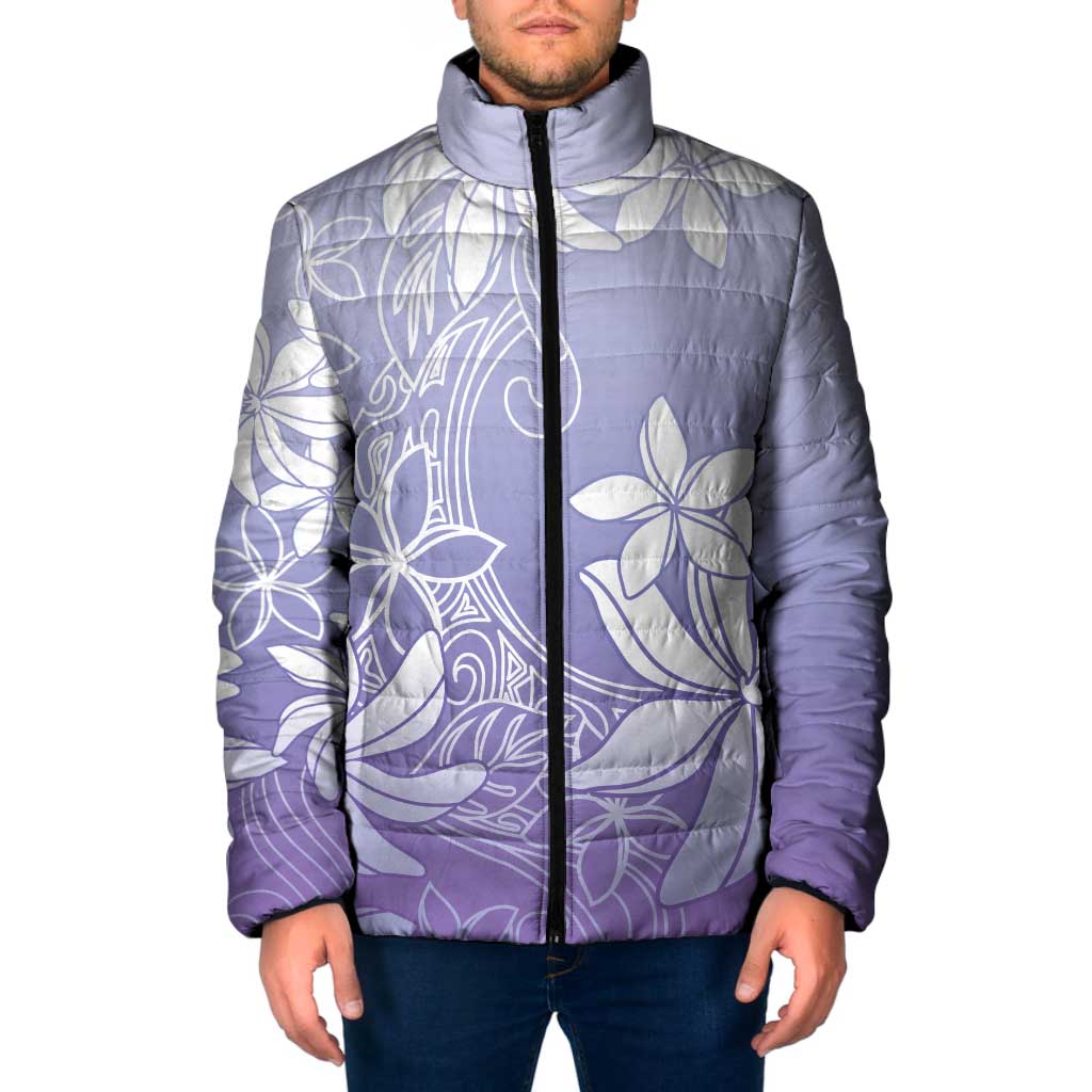 Tiare Tahiti Padded Jacket Purple Polynesia Motifs - Polynesian Pride