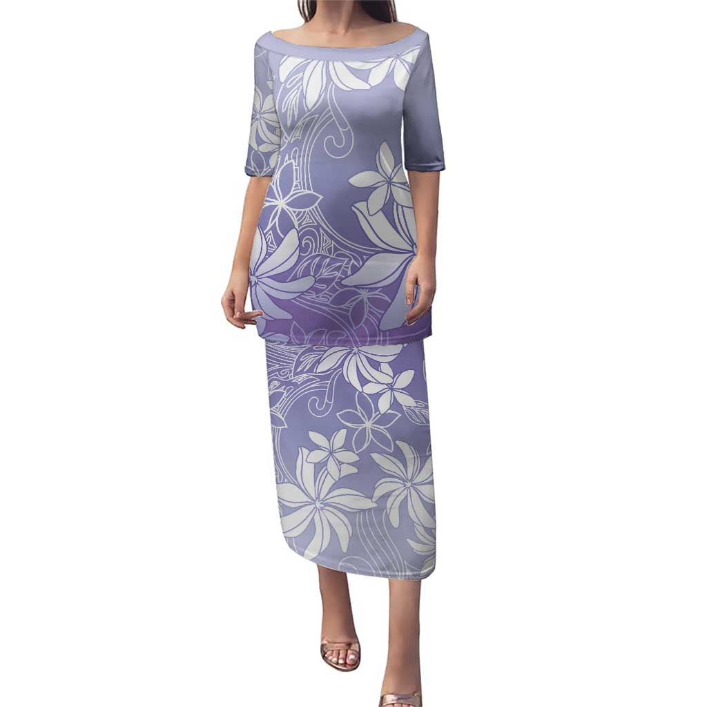 Tiare Tahiti Puletasi Purple Polynesia Motifs LT05 Long Dress Purple - Polynesian Pride