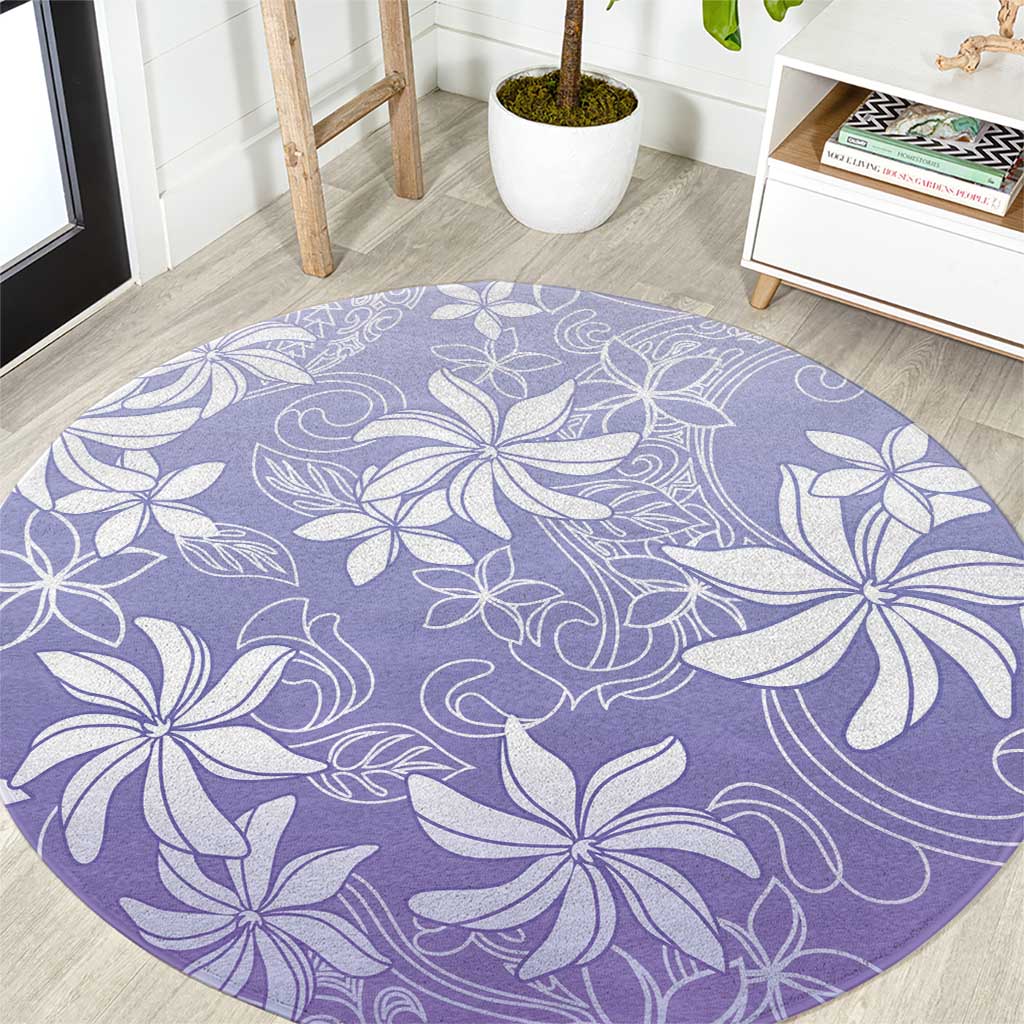 Tiare Tahiti Round Carpet Purple Polynesia Motifs LT05 Purple - Polynesian Pride