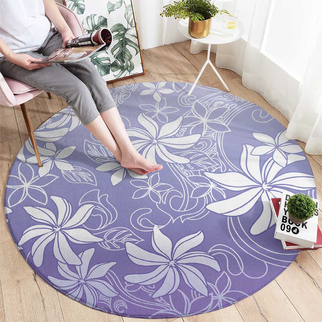 Tiare Tahiti Round Carpet Purple Polynesia Motifs LT05 - Polynesian Pride