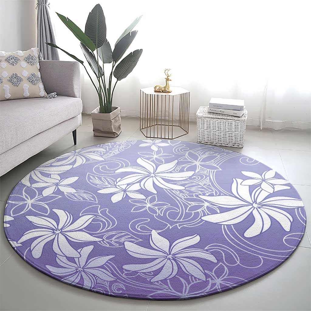 Tiare Tahiti Round Carpet Purple Polynesia Motifs LT05 - Polynesian Pride