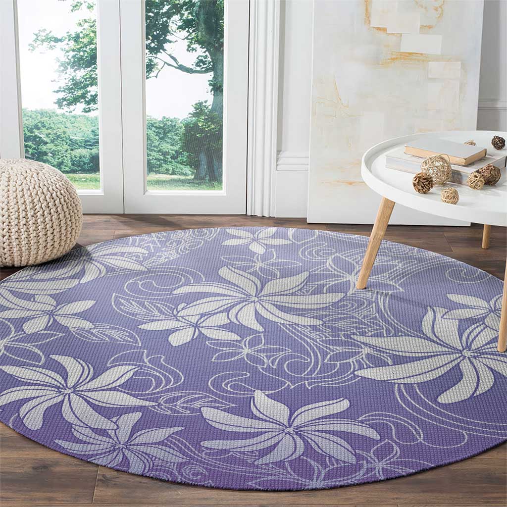Tiare Tahiti Round Carpet Purple Polynesia Motifs LT05 - Polynesian Pride
