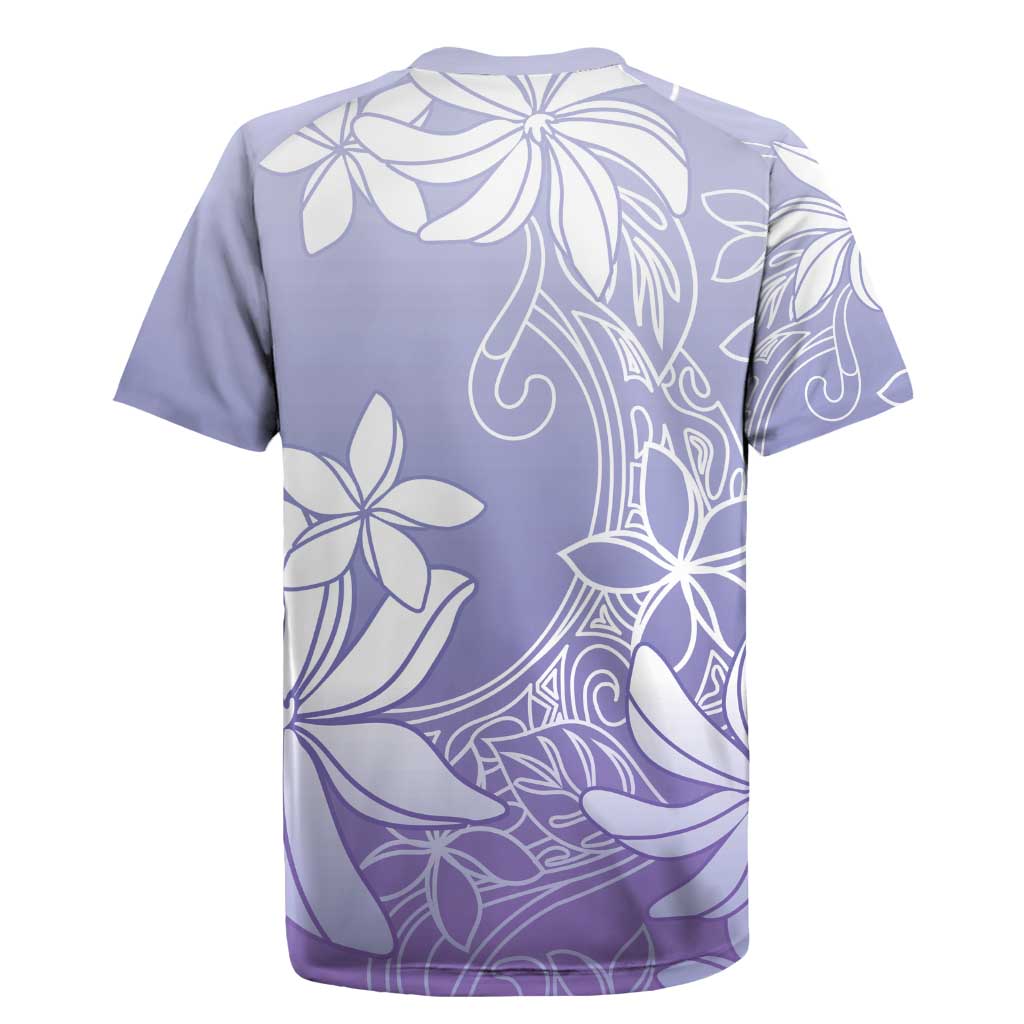 Tiare Tahiti Rugby Jersey Purple Polynesia Motifs - Polynesian Pride
