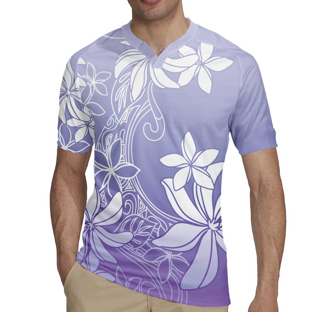 Tiare Tahiti Rugby Jersey Purple Polynesia Motifs - Polynesian Pride