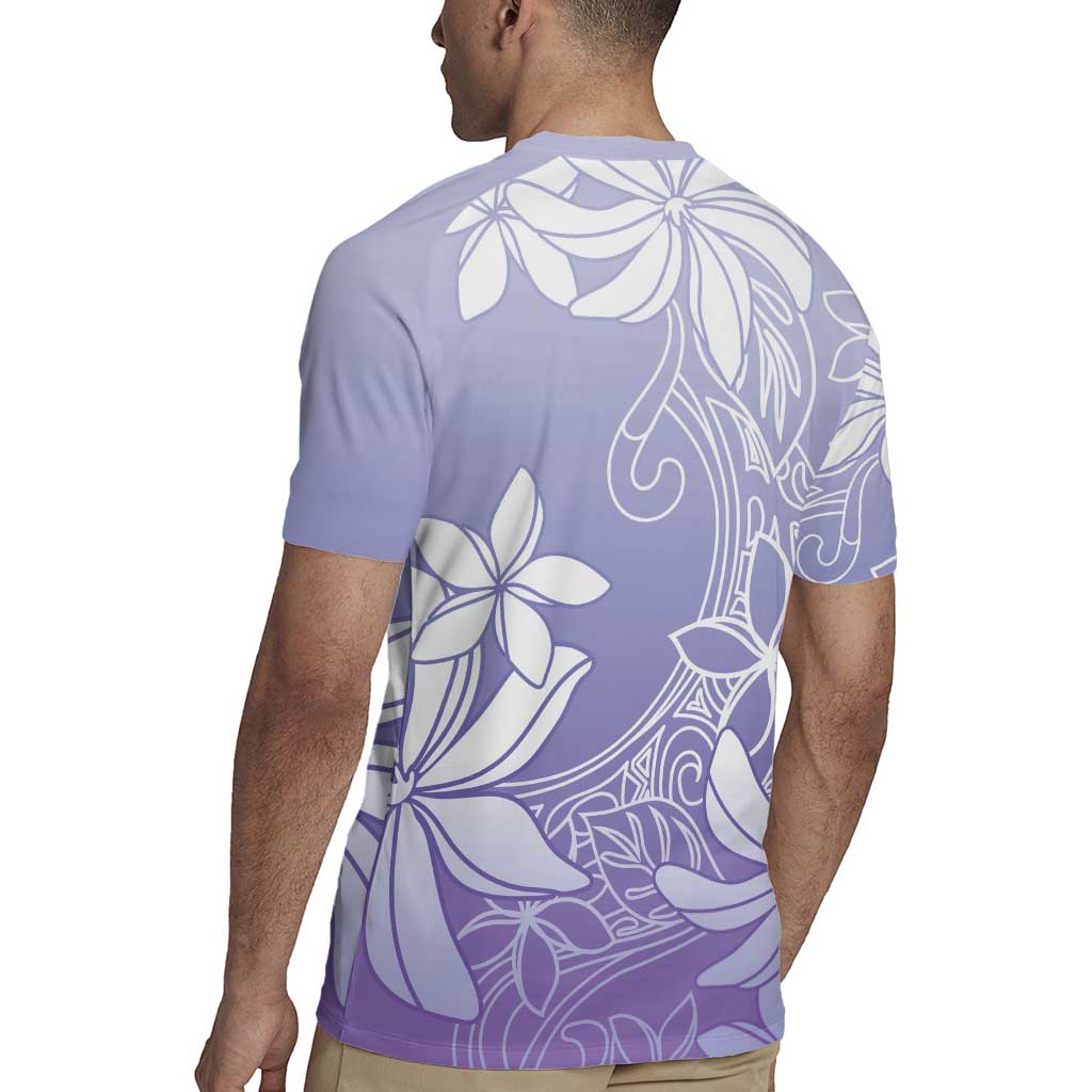 Tiare Tahiti Rugby Jersey Purple Polynesia Motifs - Polynesian Pride
