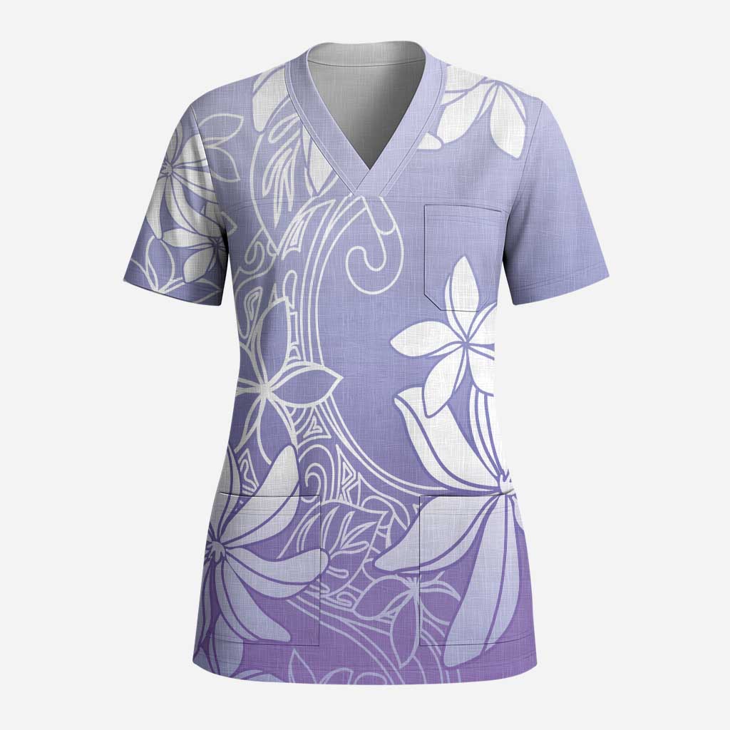 Tiare Tahiti Scrub Top Purple Polynesia Motifs LT05 Adult Purple - Polynesian Pride