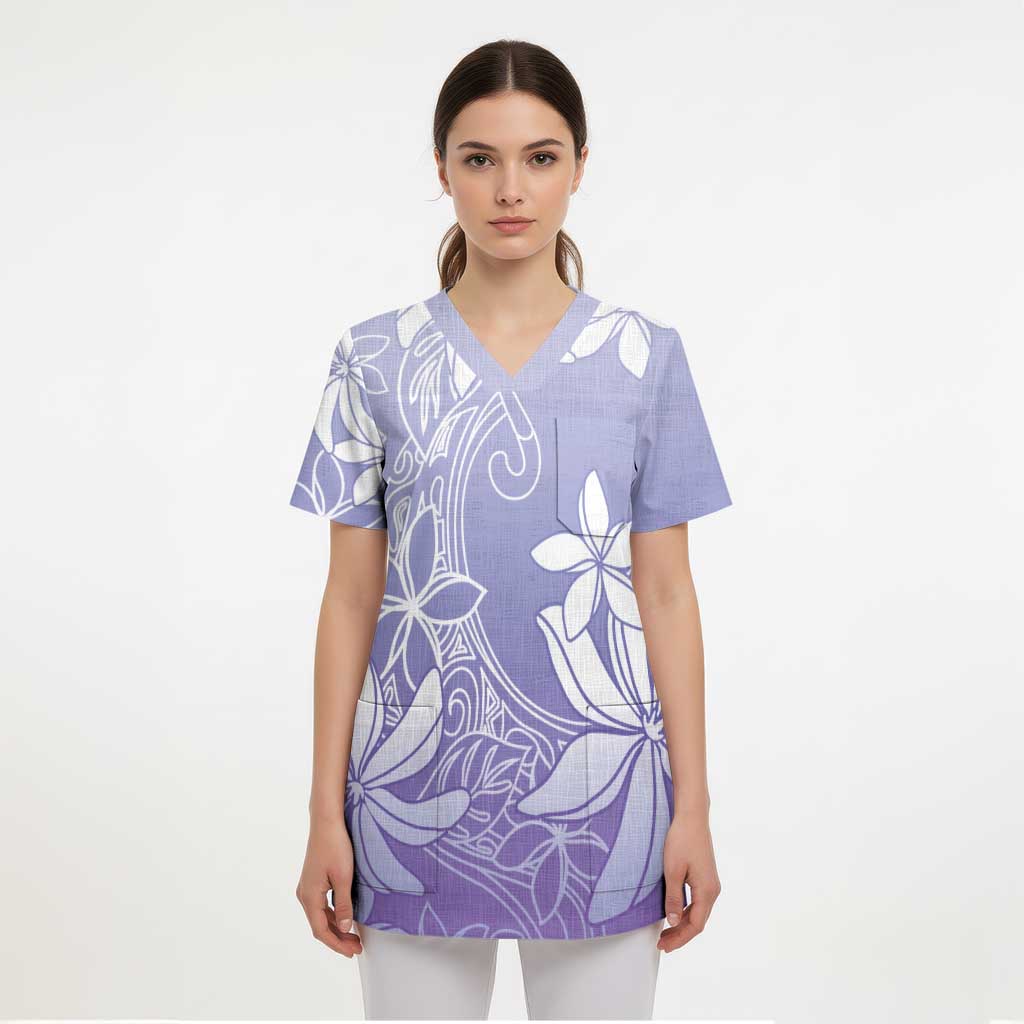 Tiare Tahiti Scrub Top Purple Polynesia Motifs LT05 - Polynesian Pride