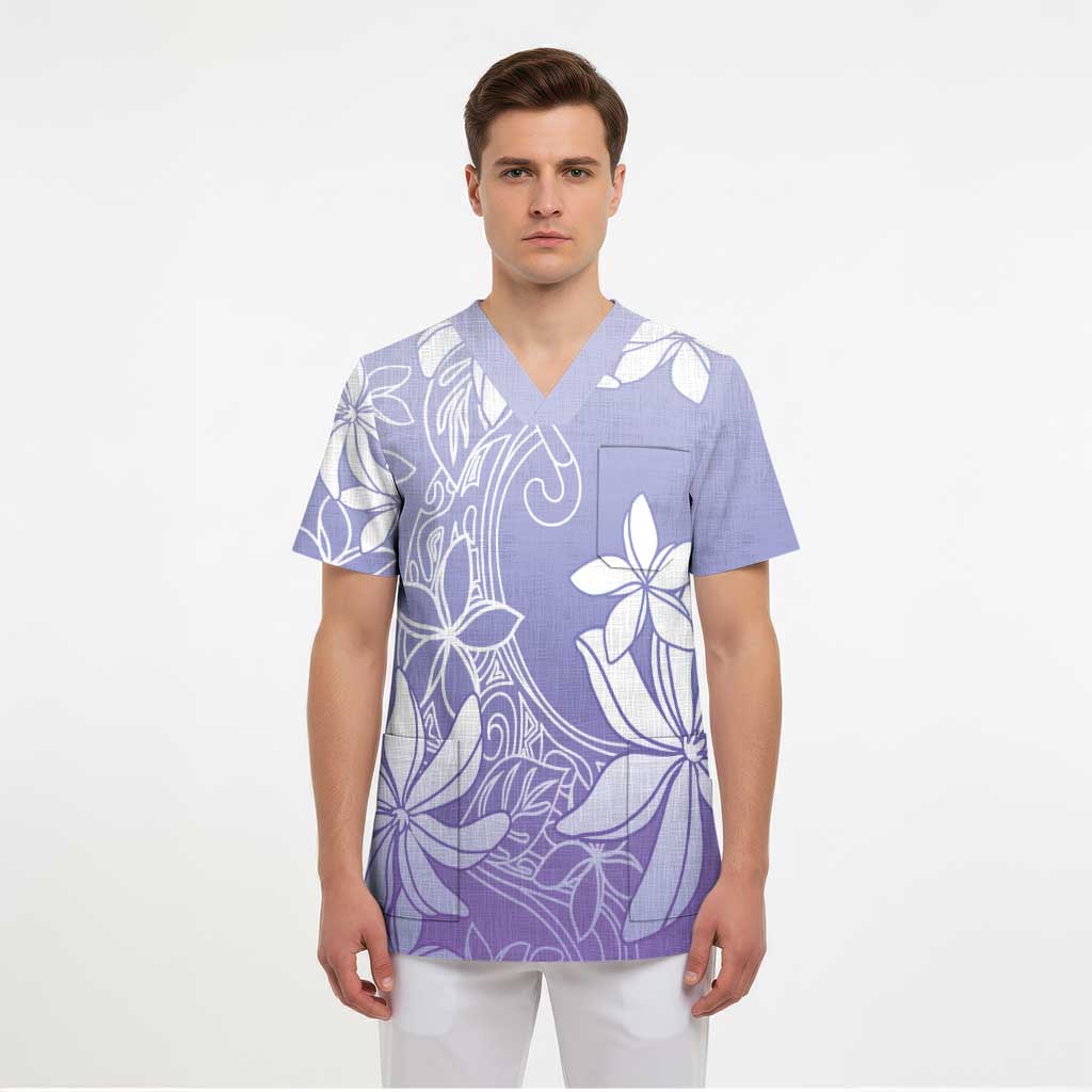 Tiare Tahiti Scrub Top Purple Polynesia Motifs LT05 - Polynesian Pride