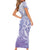 Tiare Tahiti Short Sleeve Bodycon Dress Purple Polynesia Motifs - Polynesian Pride