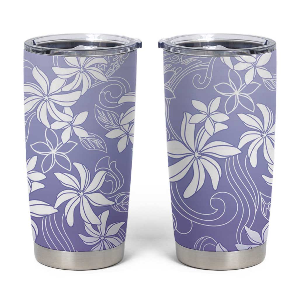 Tiare Tahiti Tumbler Cup Purple Polynesia Motifs LT05 Purple - Polynesian Pride
