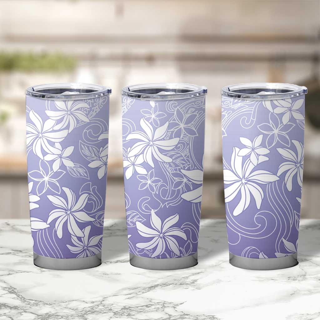 Tiare Tahiti Tumbler Cup Purple Polynesia Motifs LT05 - Polynesian Pride