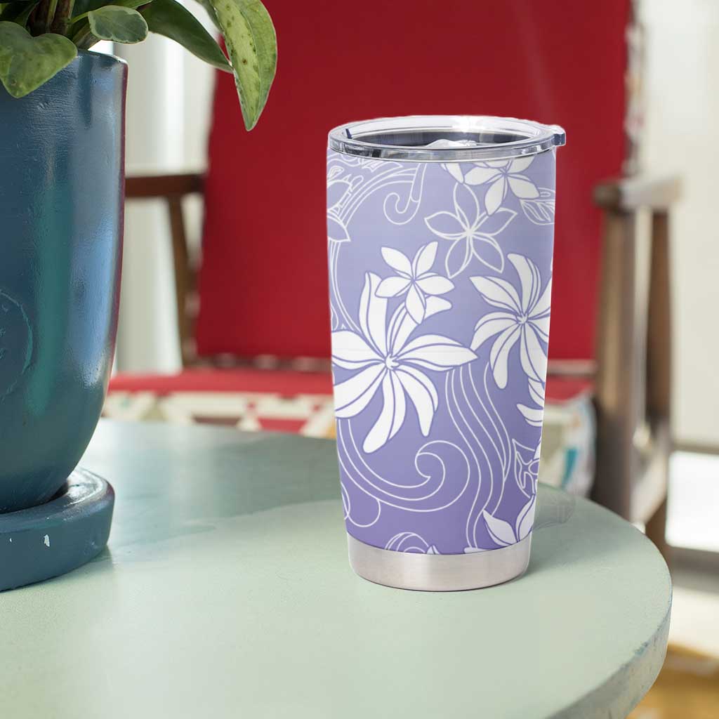 Tiare Tahiti Tumbler Cup Purple Polynesia Motifs LT05 - Polynesian Pride