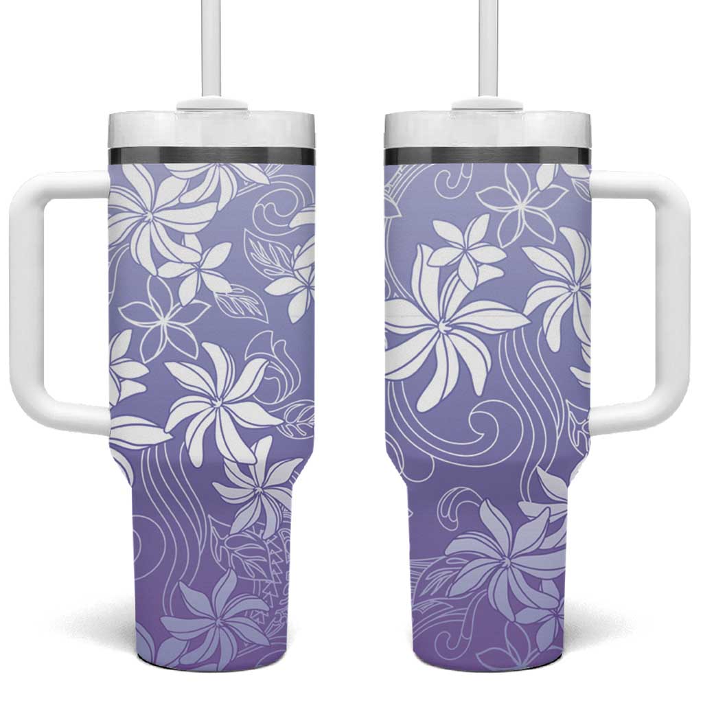 Tiare Tahiti Tumbler With Handle Purple Polynesia Motifs LT05 One Size: 40 oz Purple - Polynesian Pride