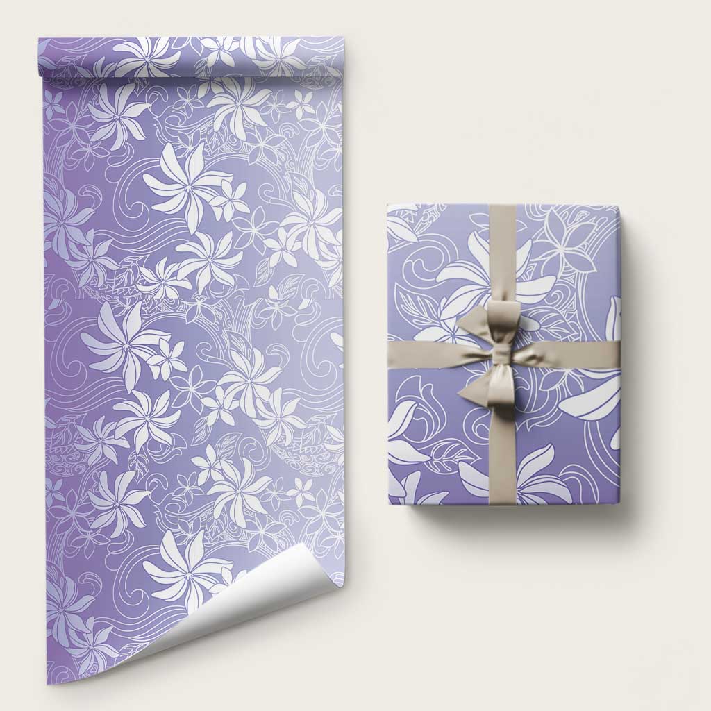 Tiare Tahiti Wrapping Paper Purple Polynesia Motifs - Polynesian Pride