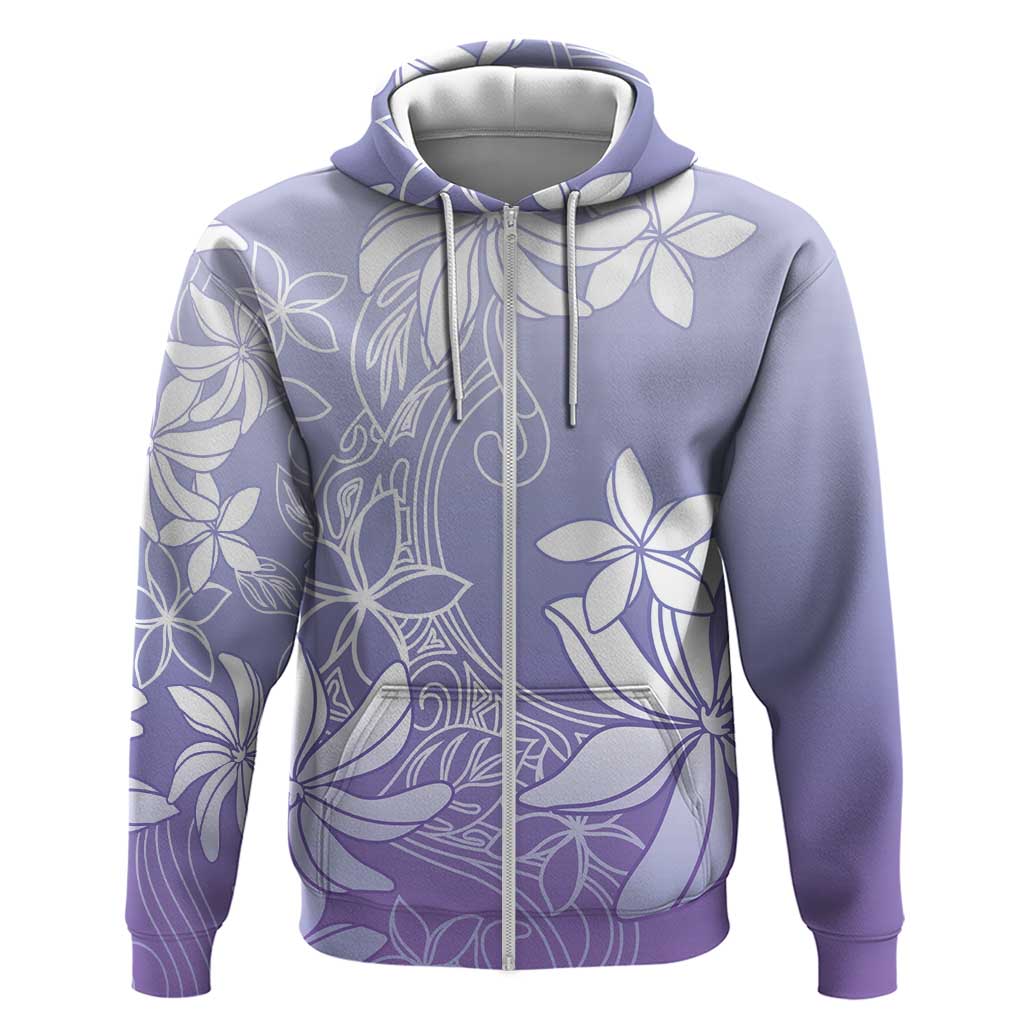 Tiare Tahiti Zip Hoodie Purple Polynesia Motifs LT05 Zip Hoodie Purple - Polynesian Pride