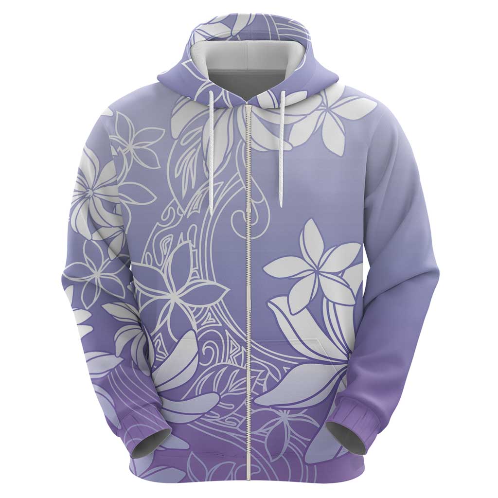 Tiare Tahiti Zip Hoodie Purple Polynesia Motifs LT05 - Polynesian Pride