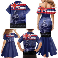 Hawaii Pearl Harbor Remembrance Day Family Matching Mermaid Dress and Hawaiian Shirt Flag Style