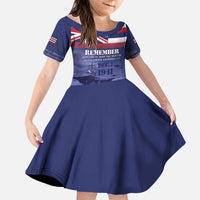 Hawaii Pearl Harbor Remembrance Day Family Matching Puletasi and Hawaiian Shirt Flag Style LT05 Daughter's Dress Blue - Polynesian Pride