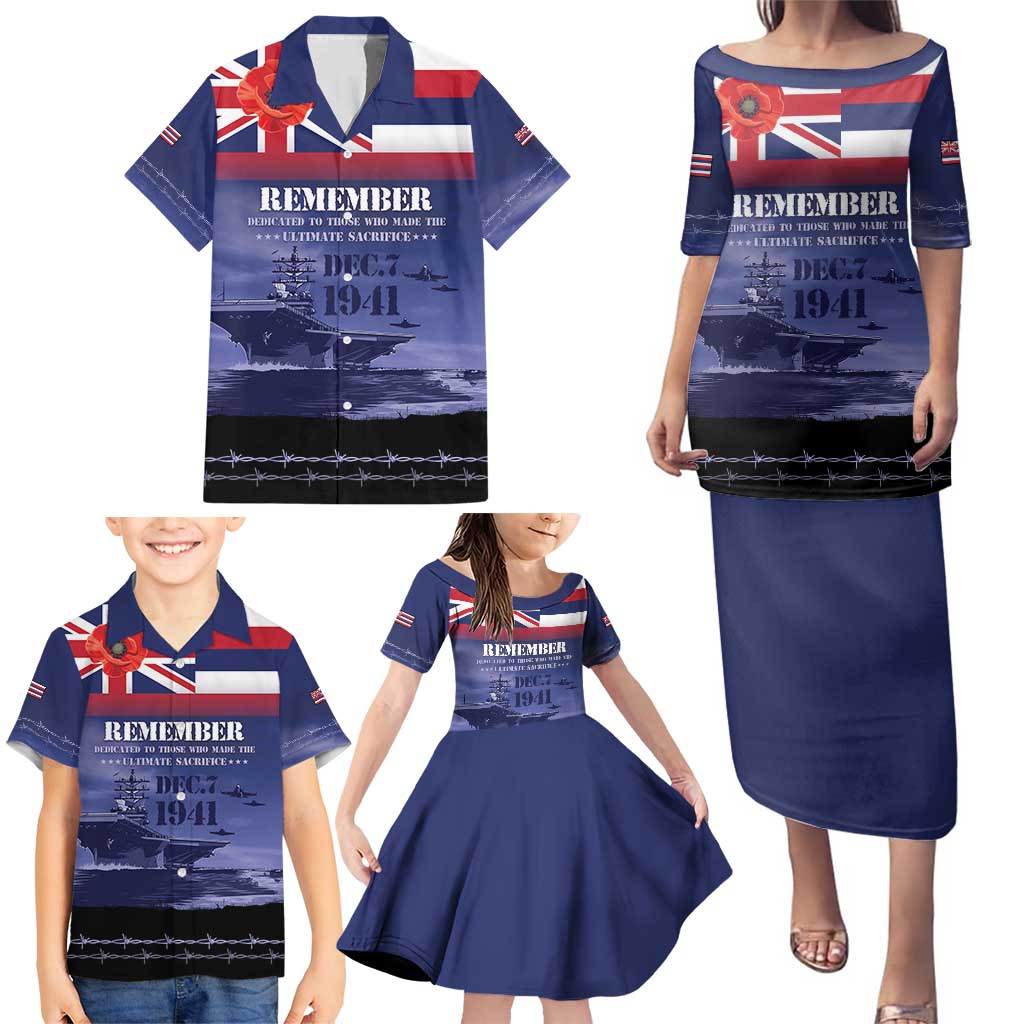 Hawaii Pearl Harbor Remembrance Day Family Matching Puletasi and Hawaiian Shirt Flag Style LT05 - Polynesian Pride