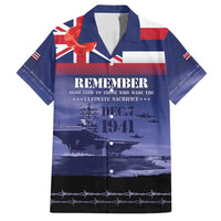 Hawaii Pearl Harbor Remembrance Day Family Matching Puletasi and Hawaiian Shirt Flag Style LT05 Dad's Shirt - Short Sleeve Blue - Polynesian Pride