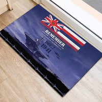 Hawaii Pearl Harbor Remembrance Day Rubber Doormat Flag Style