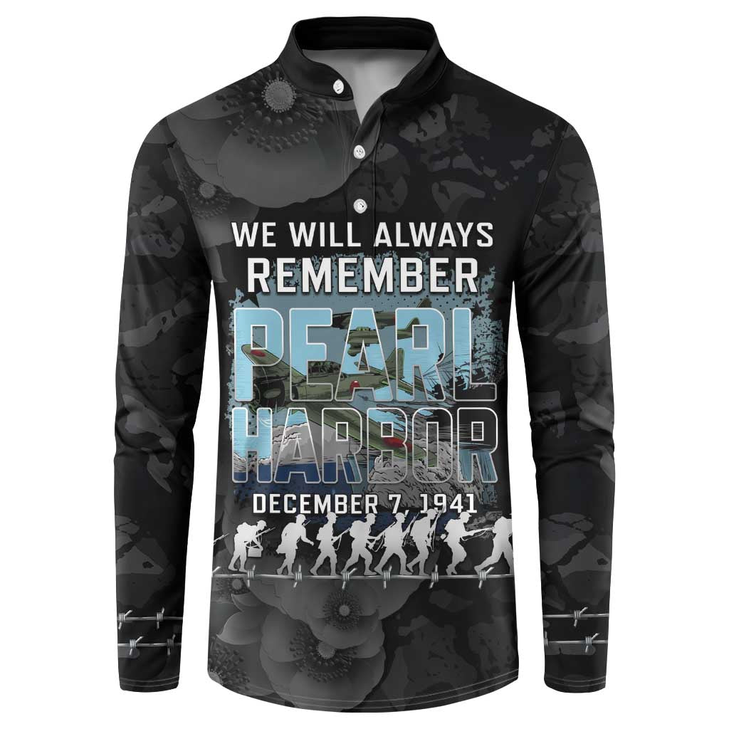 Personalized Pearl Harbor Remembrance Day Button Sweatshirt We Will Always Remember LT05 Black - Polynesian Pride