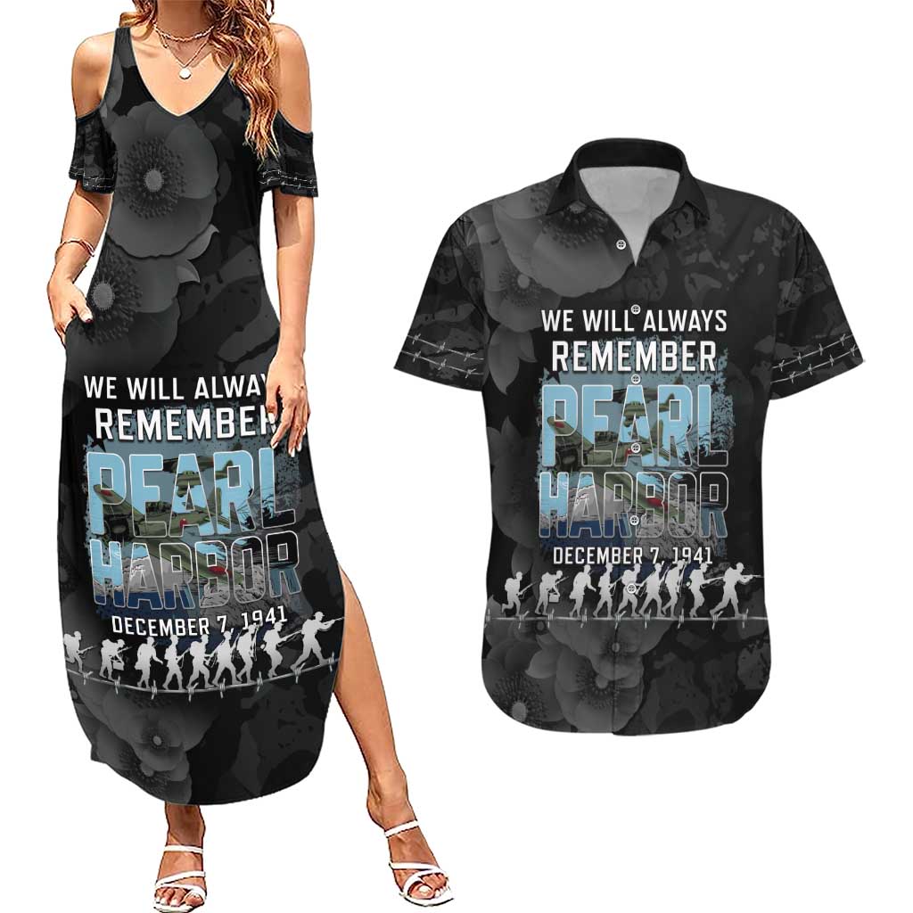 Personalized Pearl Harbor Remembrance Day Couples Matching Summer Maxi Dress and Hawaiian Shirt We Will Always Remember