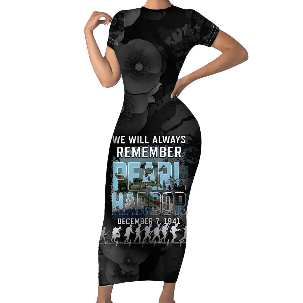 Personalized Pearl Harbor Remembrance Day Family Matching Short Sleeve Bodycon Dress and Hawaiian Shirt We Will Always Remember