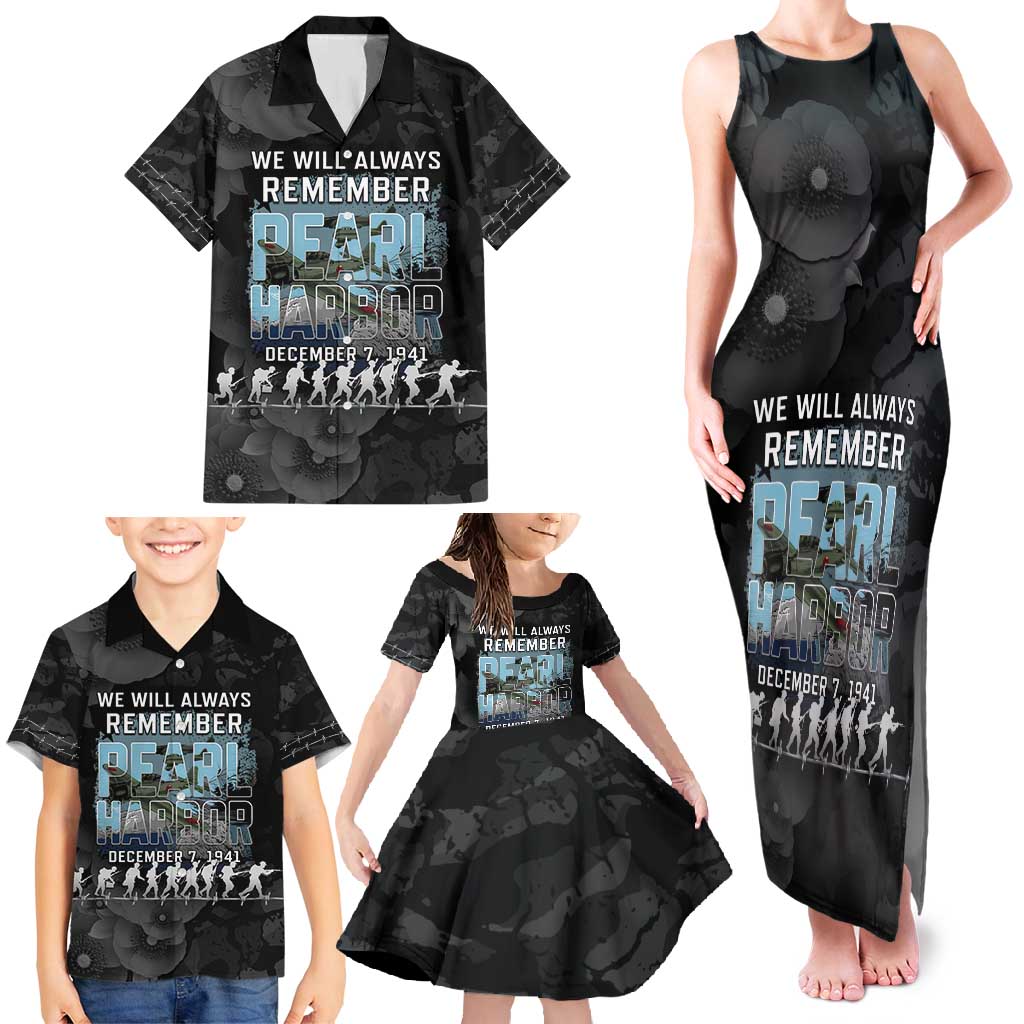 Personalized Pearl Harbor Remembrance Day Family Matching Tank Maxi Dress and Hawaiian Shirt We Will Always Remember
