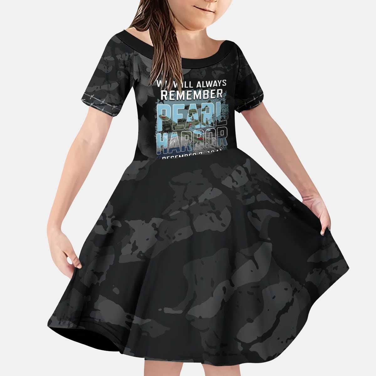 Personalized Pearl Harbor Remembrance Day Kid Short Sleeve Dress We Will Always Remember LT05 KID Black - Polynesian Pride