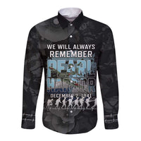Personalized Pearl Harbor Remembrance Day Long Sleeve Button Shirt We Will Always Remember LT05 Unisex Black - Polynesian Pride
