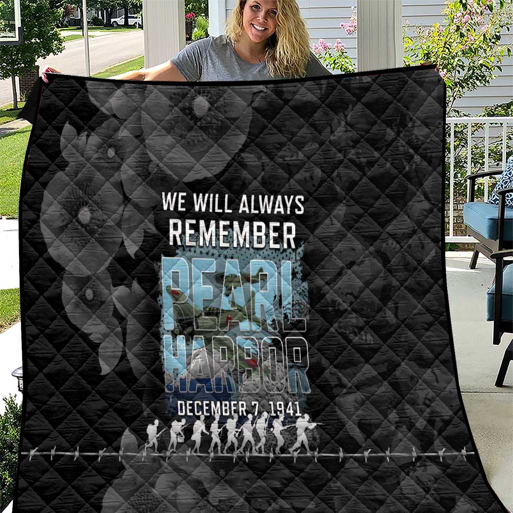 Pearl Harbor Remembrance Day Quilt We Will Always Remember LT05 Black - Polynesian Pride
