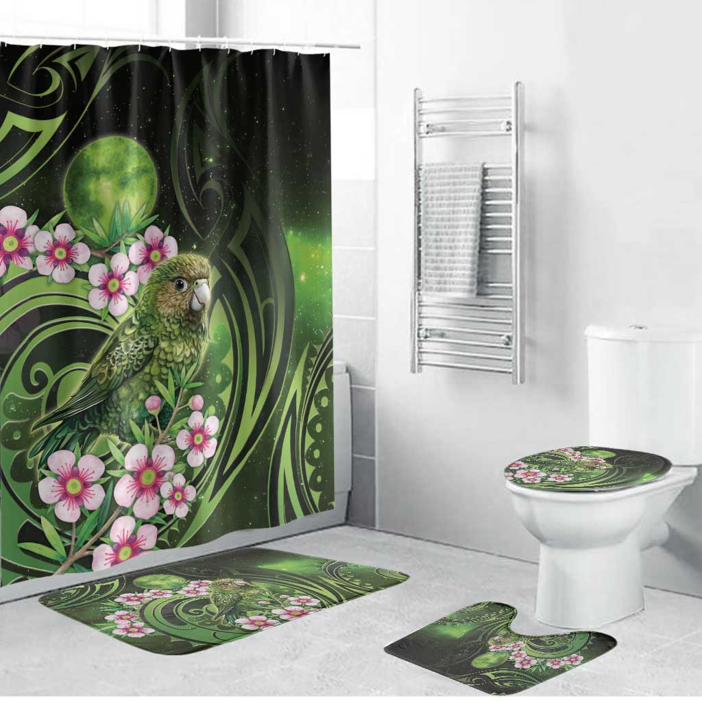New Zealand Aotearoa Kakapo Bathroom Set Maori Pattern With Manuka Galaxy Style - Polynesian Pride