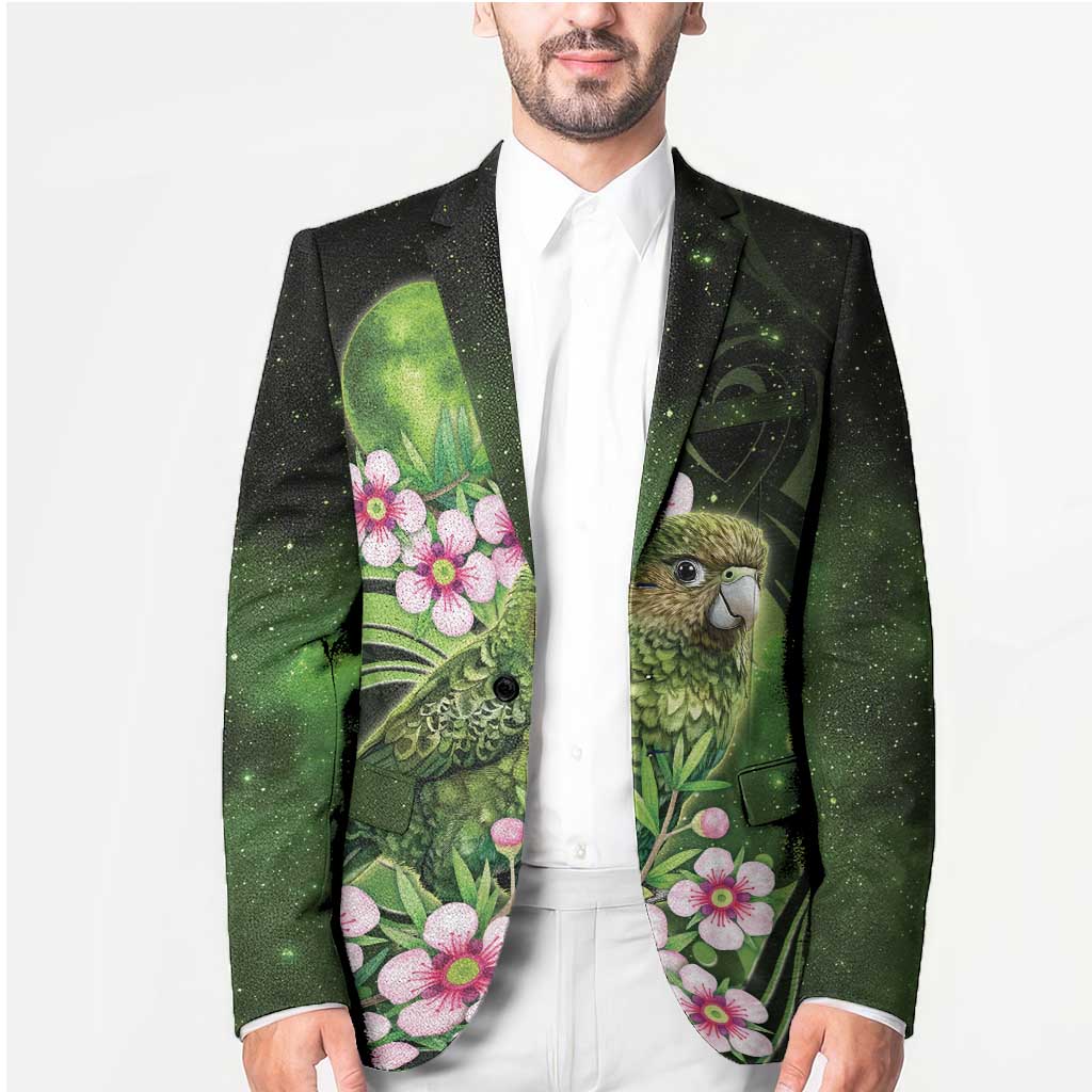 New Zealand Aotearoa Kakapo Blazer Maori Pattern With Manuka Galaxy Style - Polynesian Pride