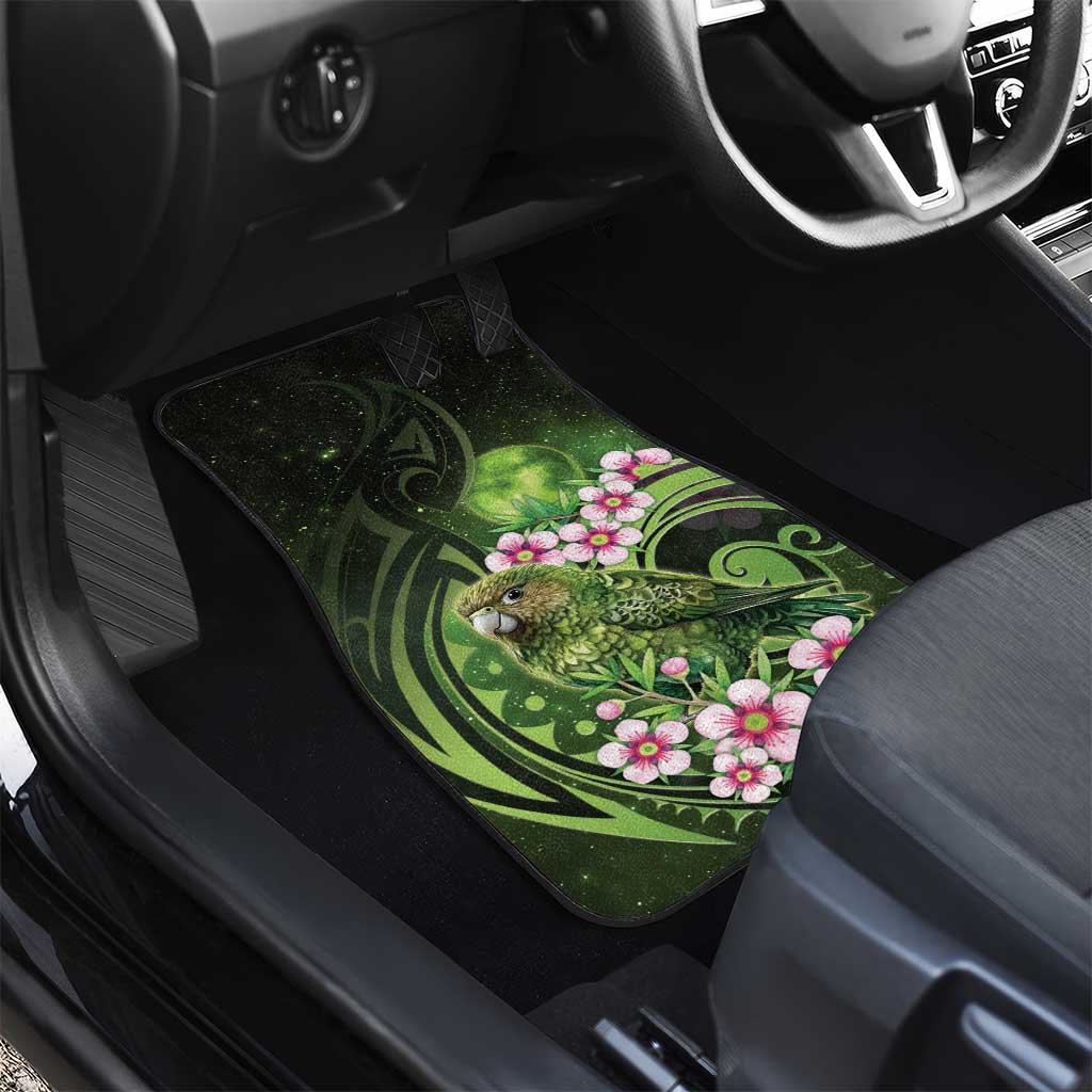 New Zealand Aotearoa Kakapo Car Mats Maori Pattern With Manuka Galaxy Style - Polynesian Pride