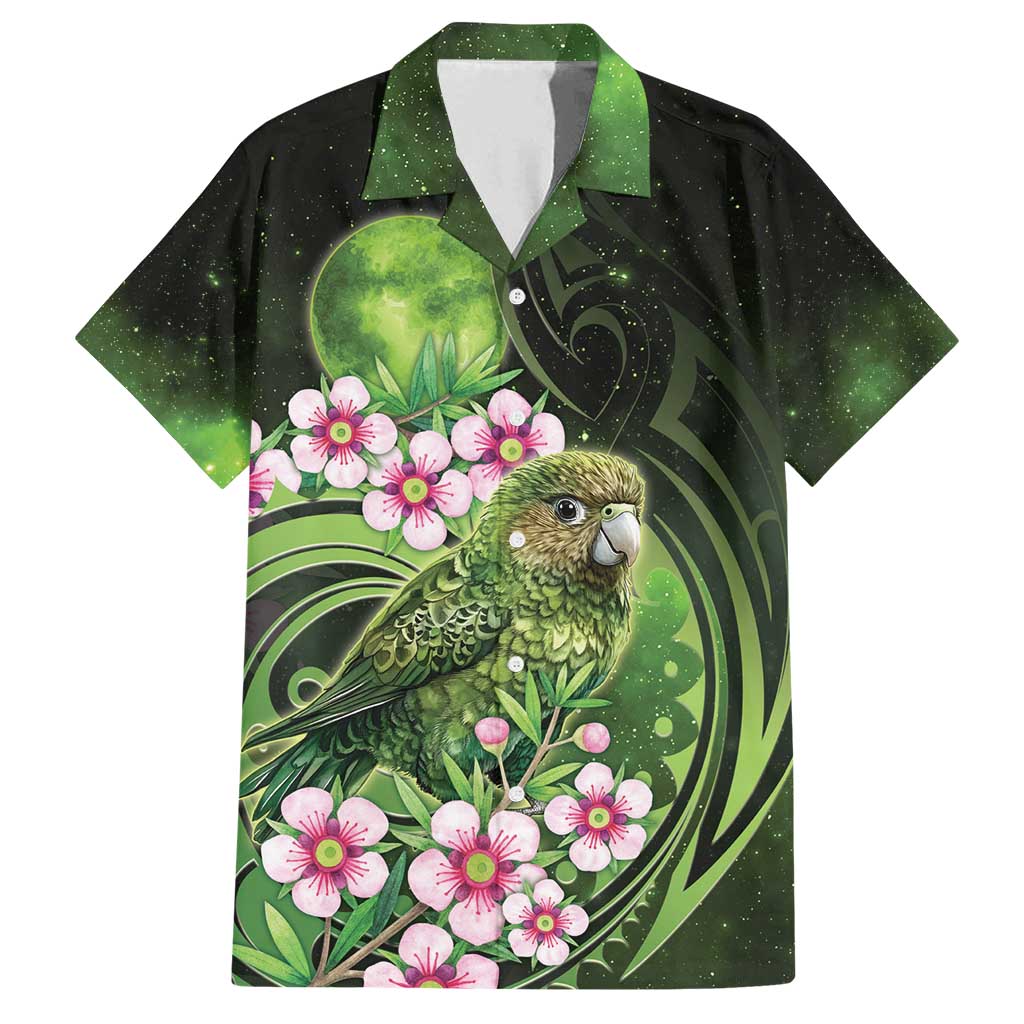 New Zealand Aotearoa Kakapo Family Matching Long Sleeve Bodycon Dress and Hawaiian Shirt Maori Pattern With Manuka Galaxy Style - Polynesian Pride