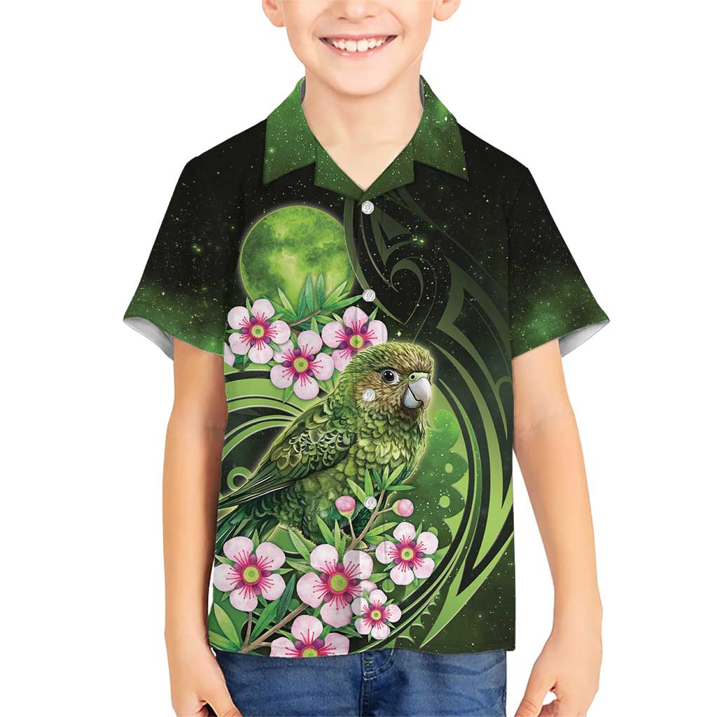 New Zealand Aotearoa Kakapo Hawaiian Shirt Maori Pattern With Manuka Galaxy Style - Polynesian Pride