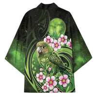 New Zealand Aotearoa Kakapo Kimono Maori Pattern With Manuka Galaxy Style - Polynesian Pride