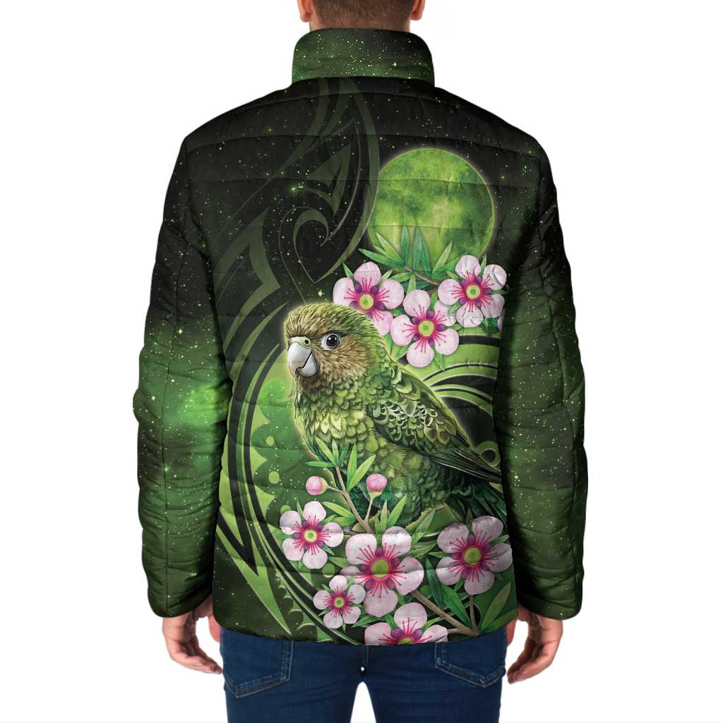 New Zealand Aotearoa Kakapo Padded Jacket Maori Pattern With Manuka Galaxy Style - Polynesian Pride