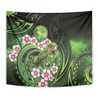 New Zealand Aotearoa Kakapo Tapestry Maori Pattern With Manuka Galaxy Style - Polynesian Pride