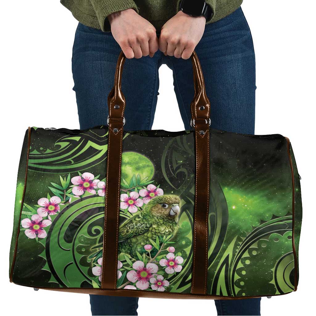 New Zealand Aotearoa Kakapo Travel Bag Maori Pattern With Manuka Galaxy Style - Polynesian Pride