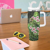 New Zealand Aotearoa Kakapo Tumbler With Handle Maori Pattern With Manuka Galaxy Style - Polynesian Pride