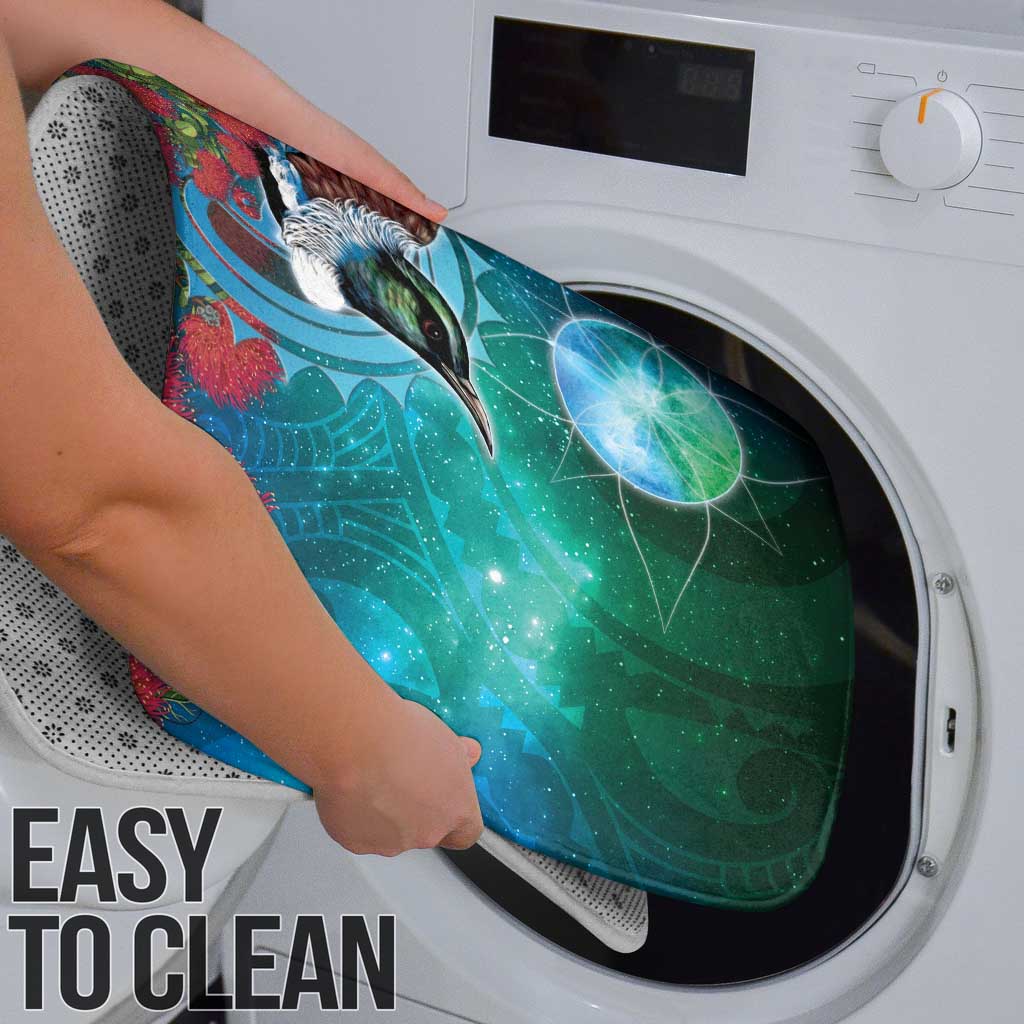 New Zealand Tui Bird Bathroom Set Maori Koru With Pohutukawa Galaxy Style - Polynesian Pride