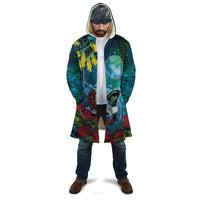 New Zealand Tui Bird Cloak Maori Koru With Pohutukawa Galaxy Style - Polynesian Pride