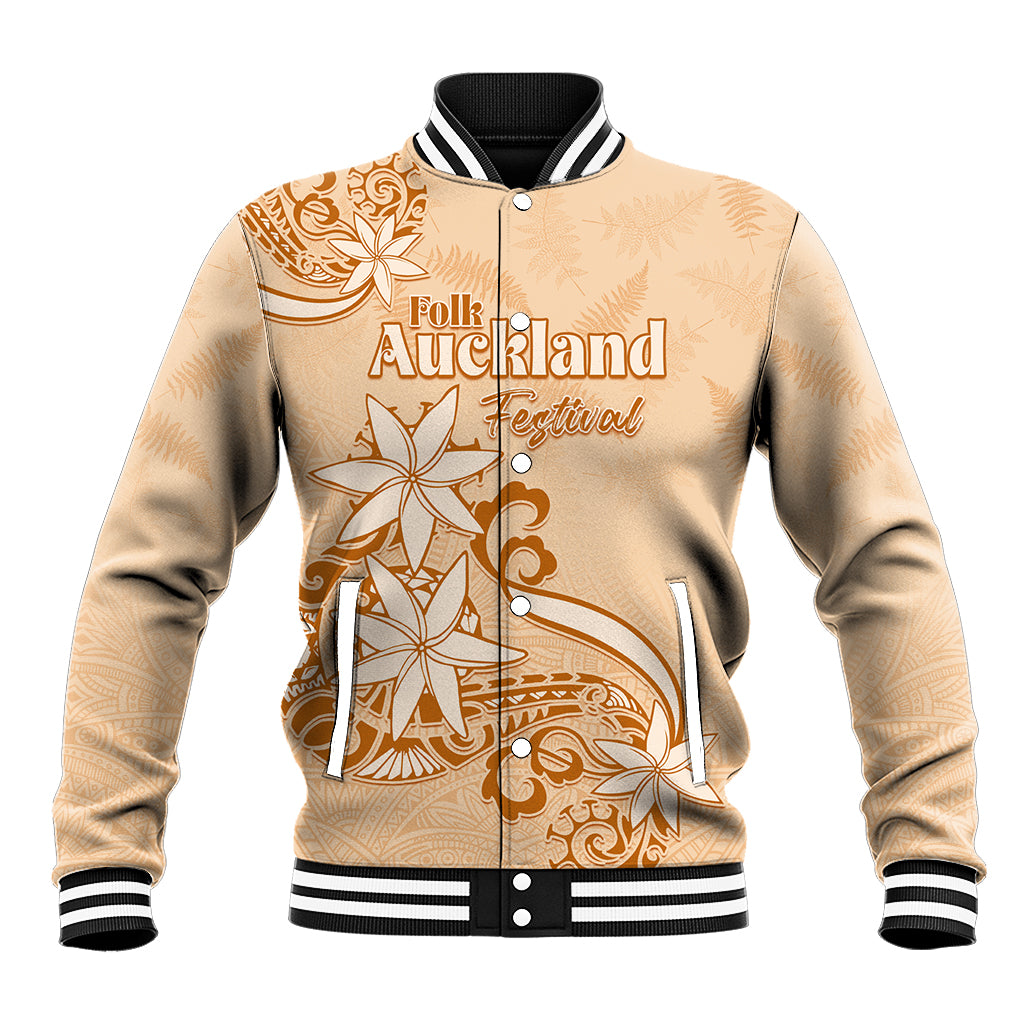 Personalised New Zealand Auckland Folk Festival Baseball Jacket Vintage Style LT05 Unisex Brown - Polynesian Pride