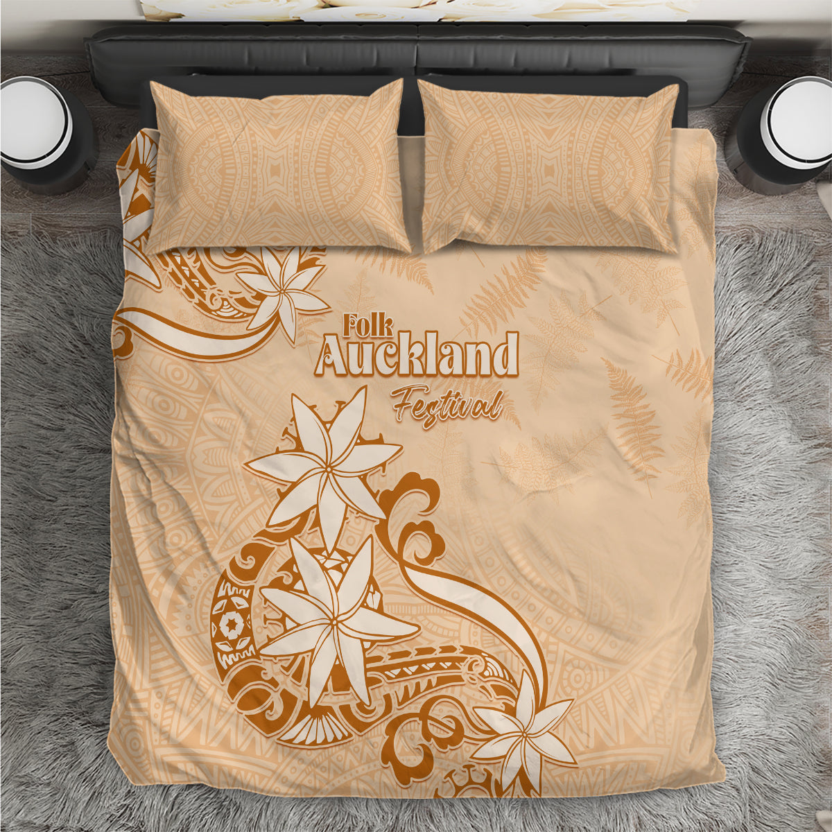 New Zealand Auckland Folk Festival Bedding Set Vintage Style LT05 Brown - Polynesian Pride